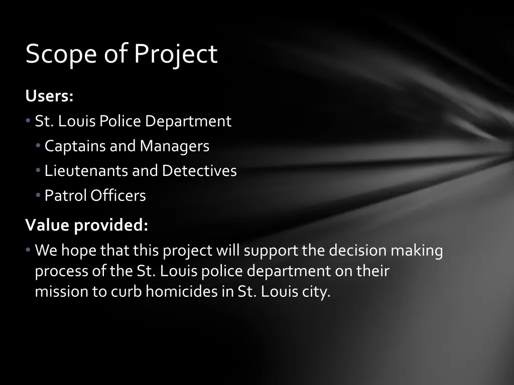 scope of project 1