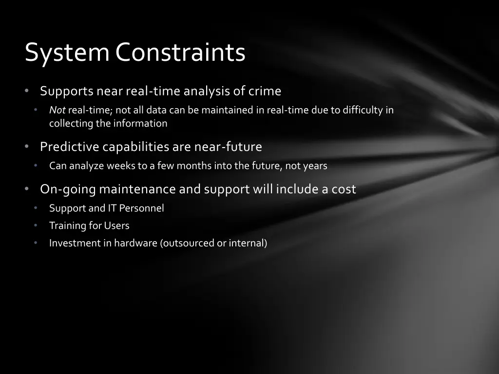 system constraints