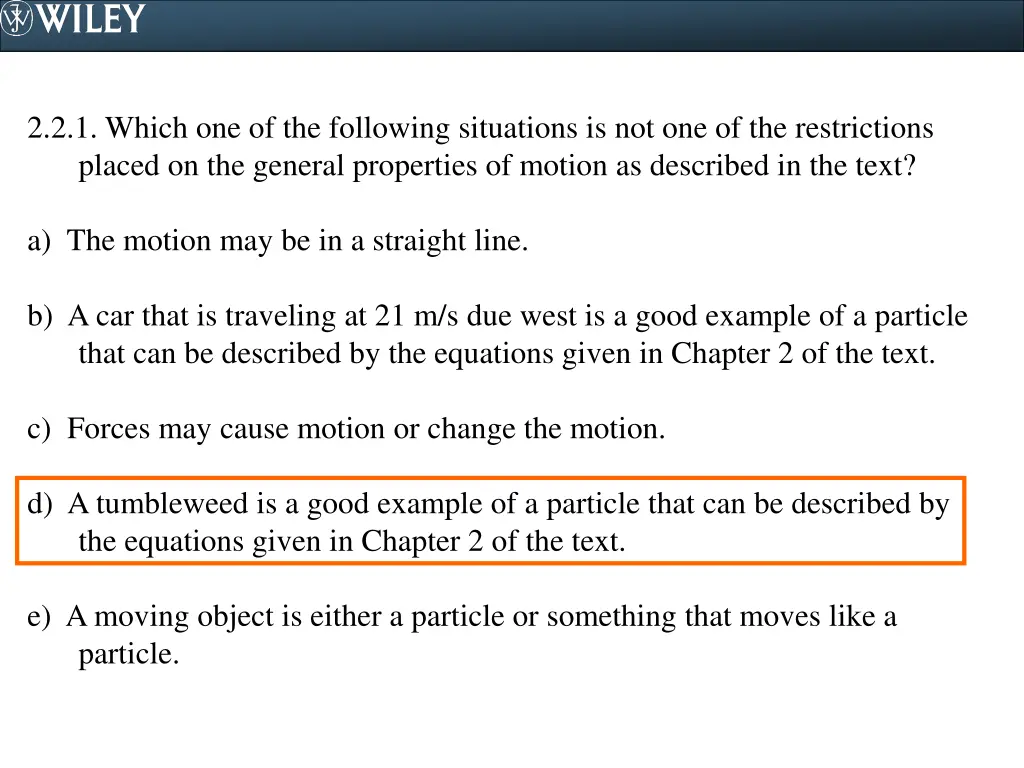 2 2 1 which one of the following situations 1
