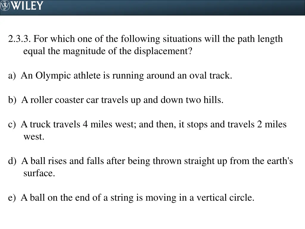 2 3 3 for which one of the following situations