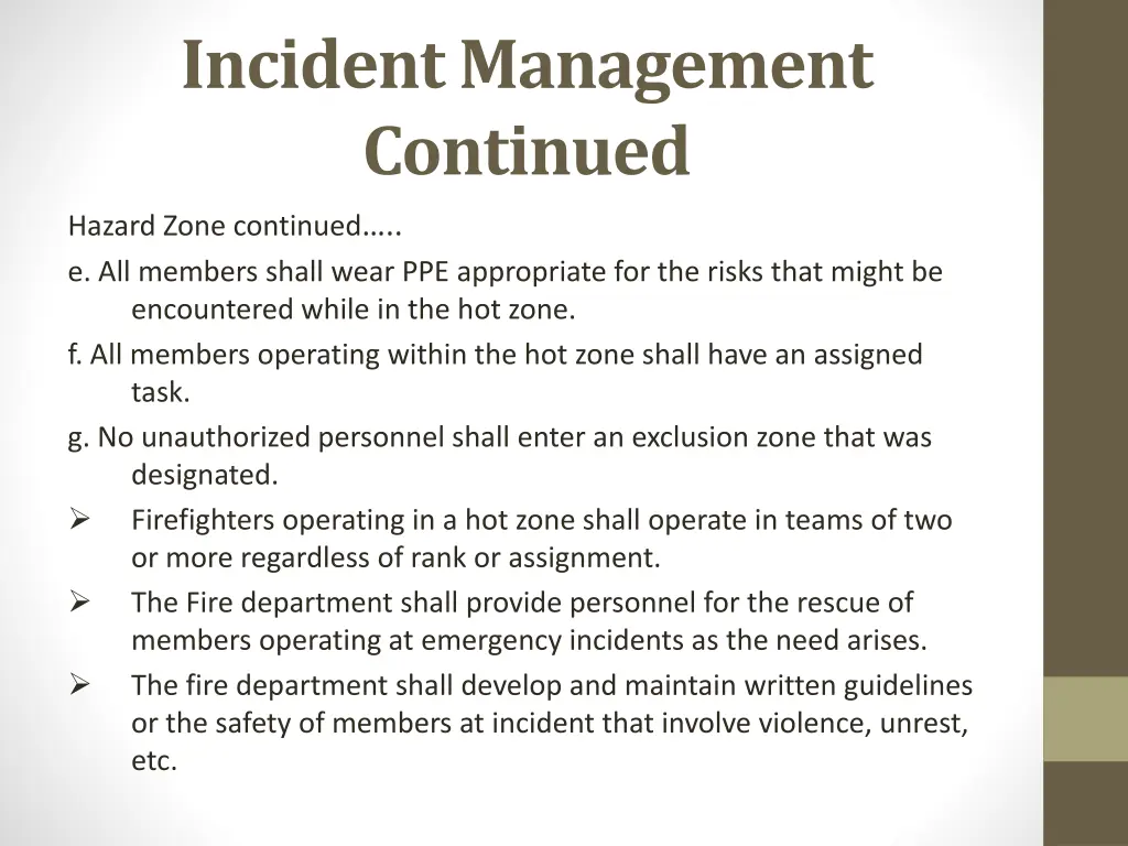 incident management continued