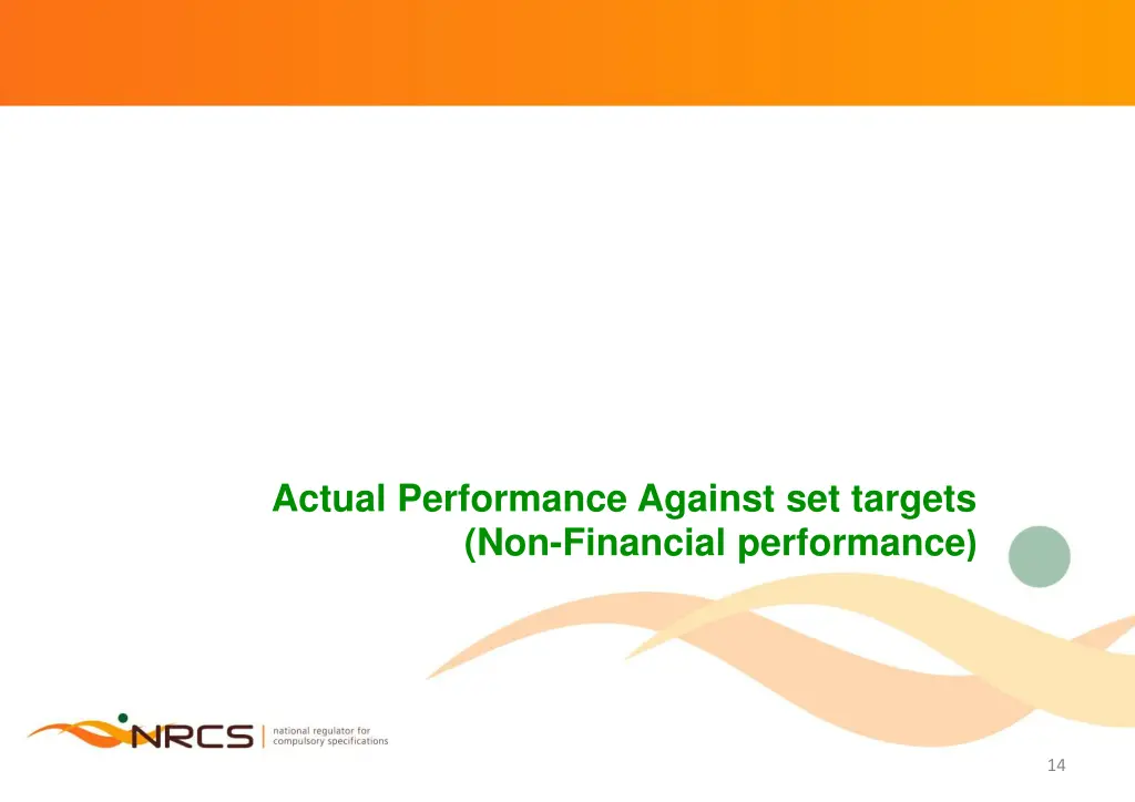actual performance against set targets
