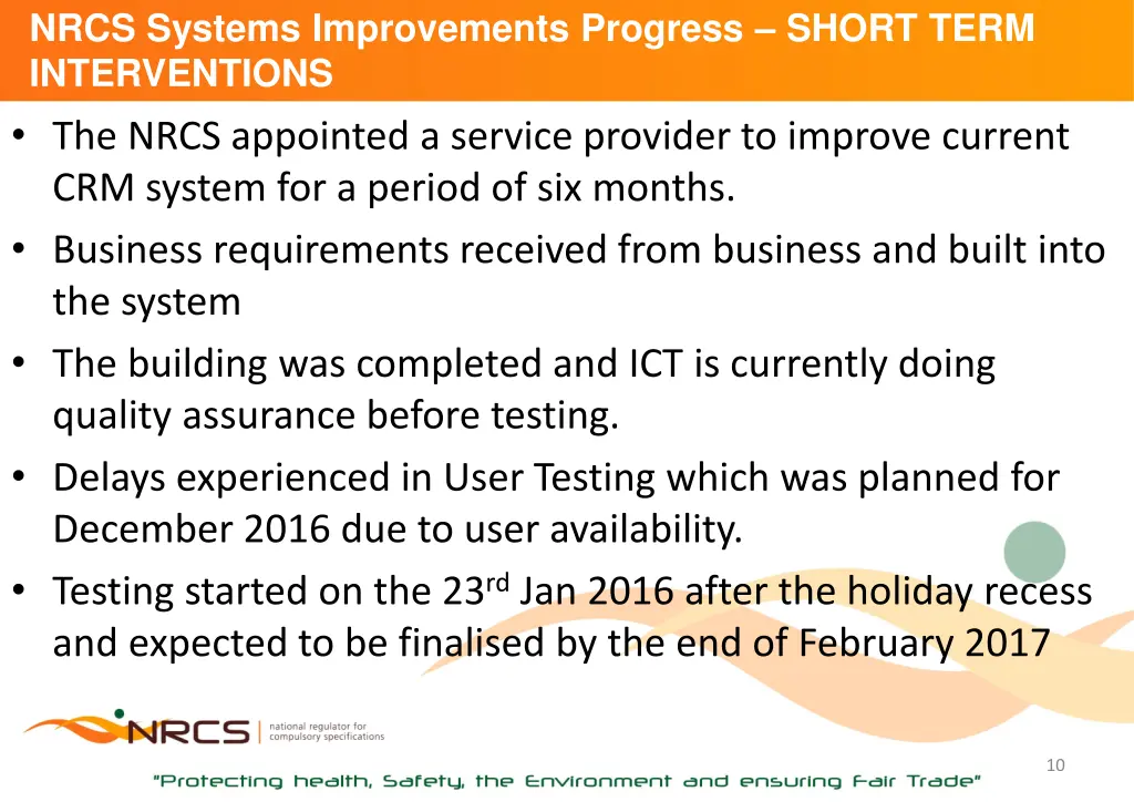 nrcs systems improvements progress short term