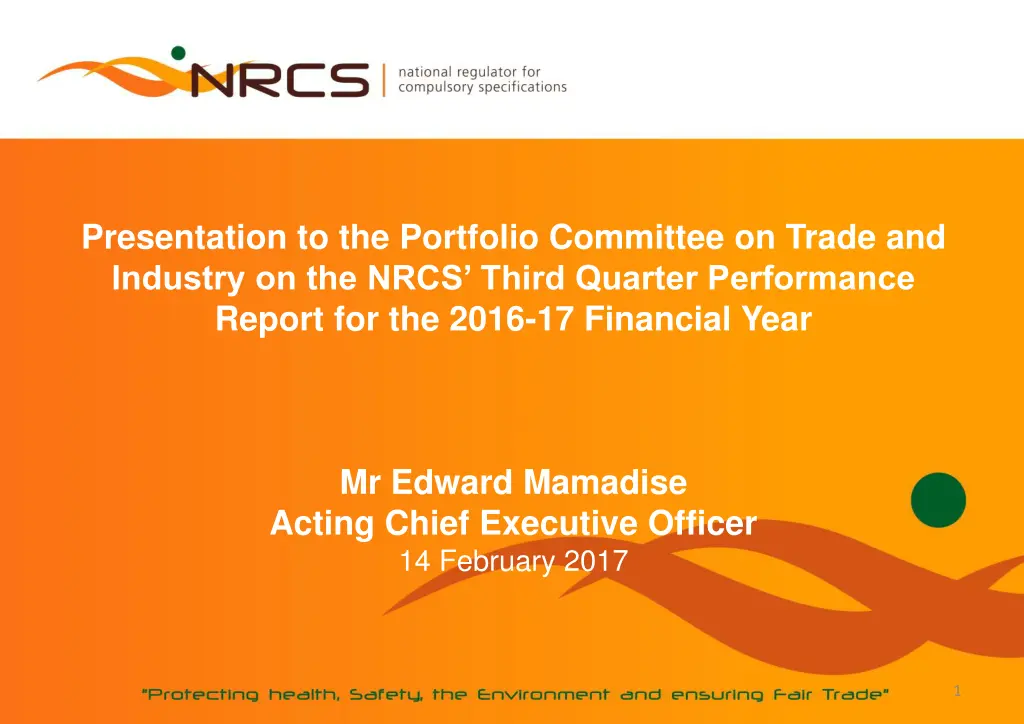 presentation to the portfolio committee on trade
