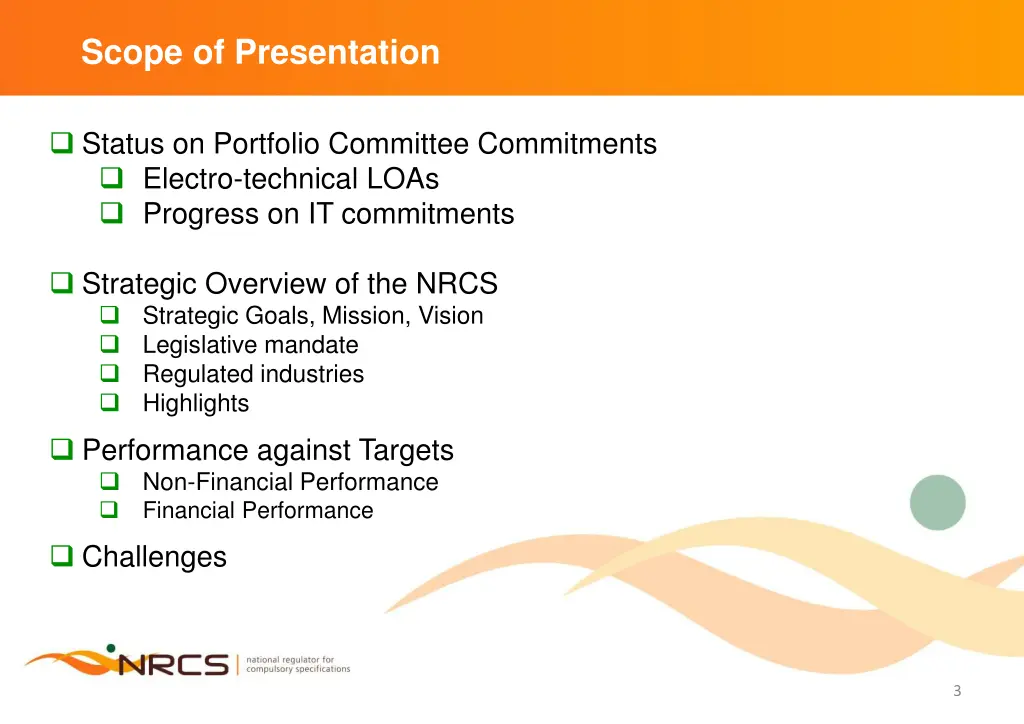 scope of presentation
