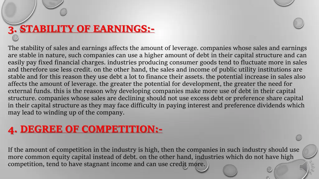 3 stability of earnings