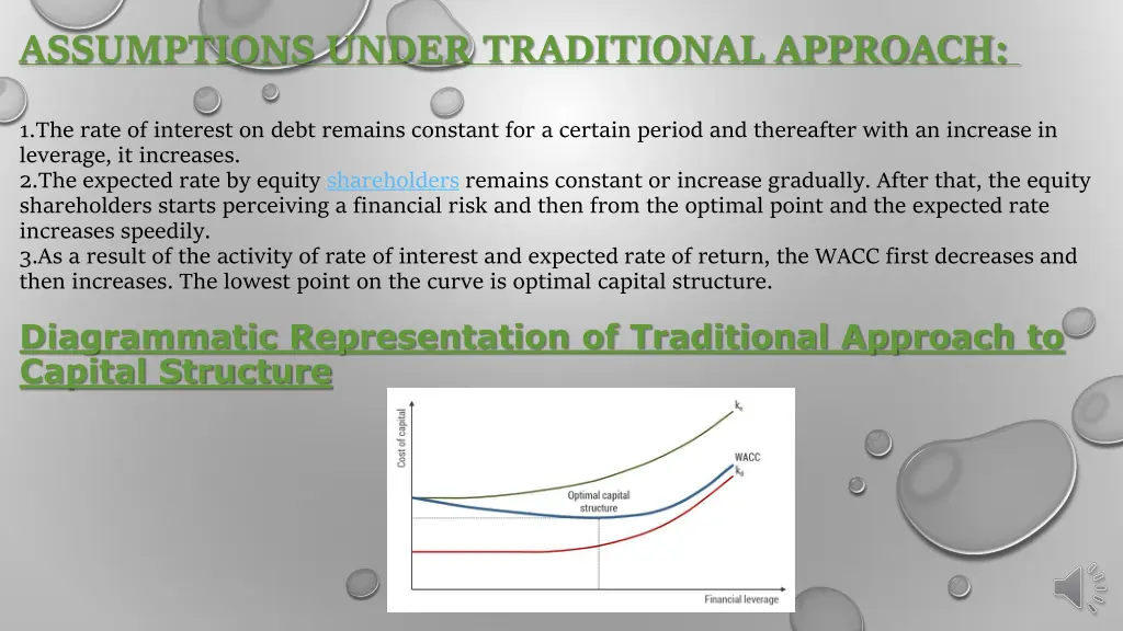 assumptions under traditional approach
