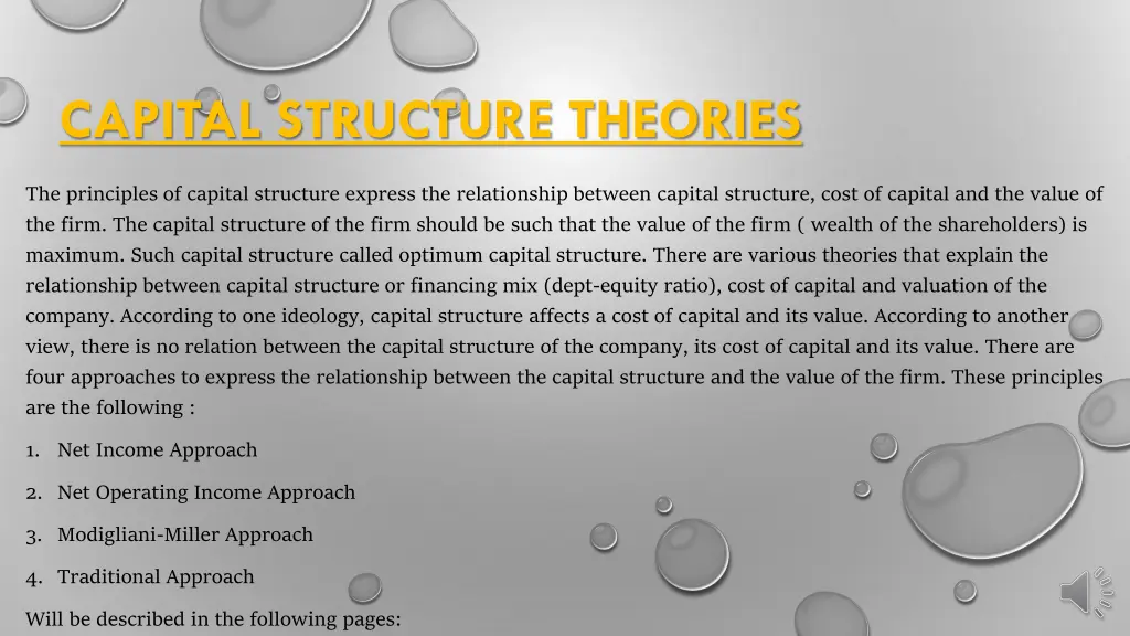 capital structure theories