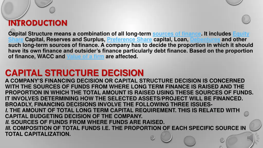 introduction capital structure means