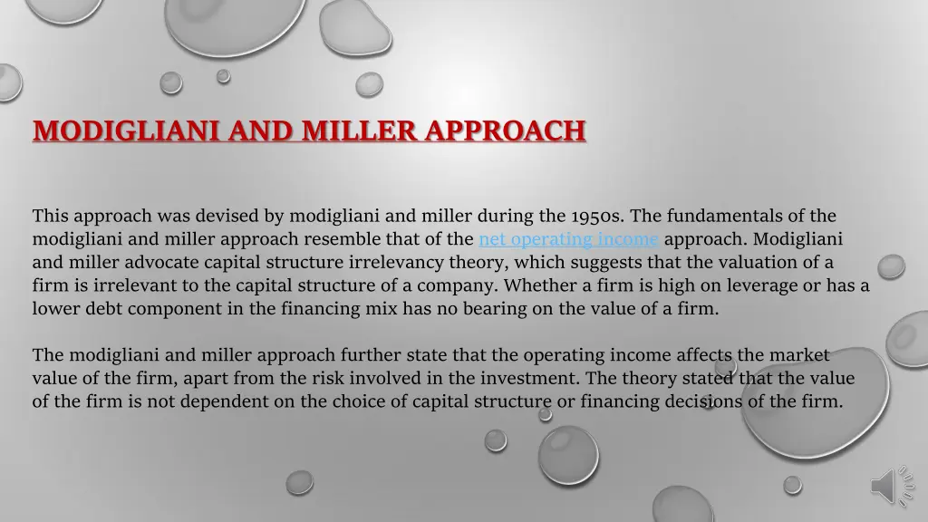 modigliani and miller approach