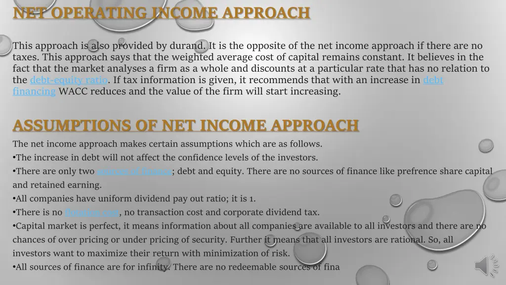 net operating income approach