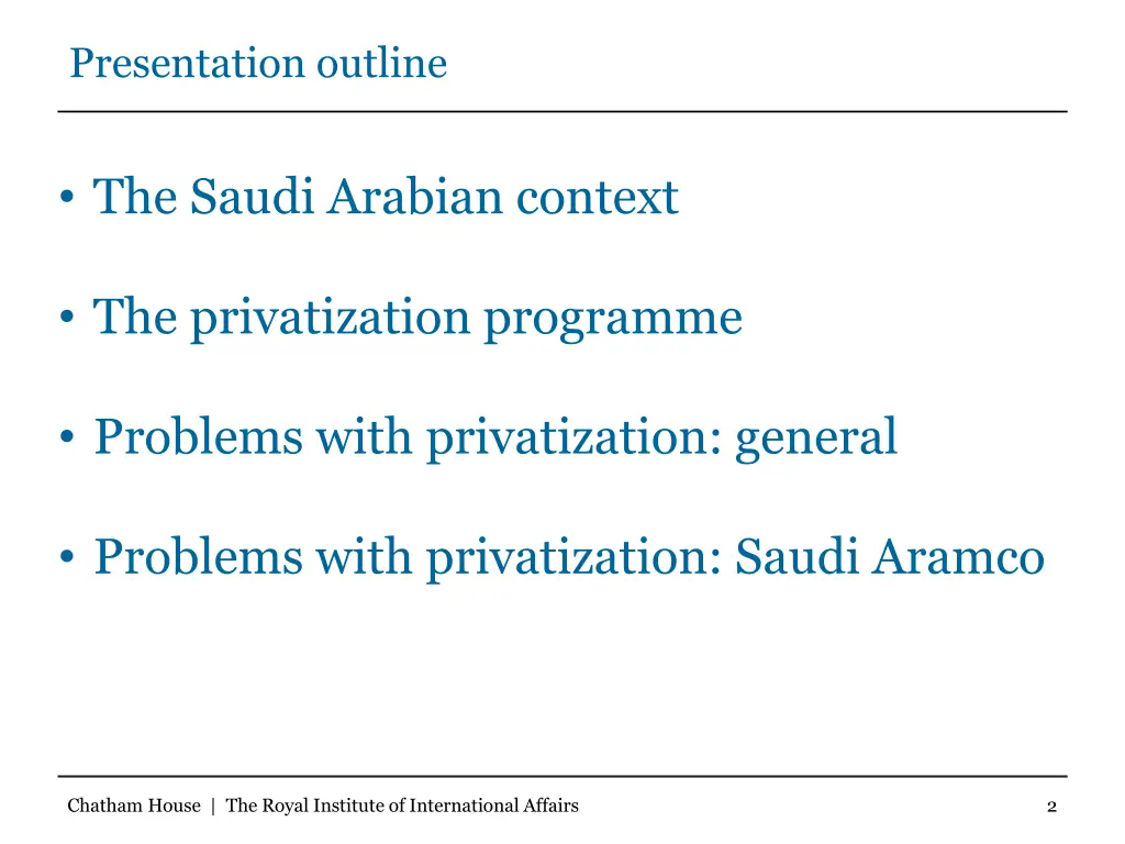 presentation outline