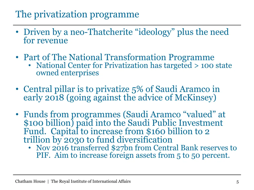 the privatization programme