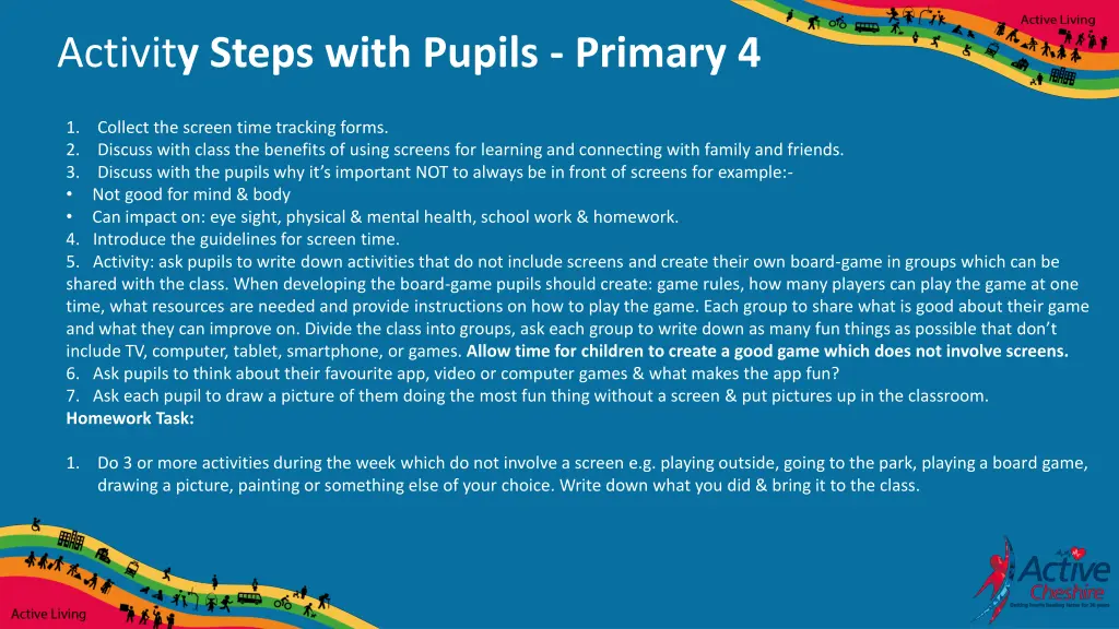 activit y steps with pupils primary 4