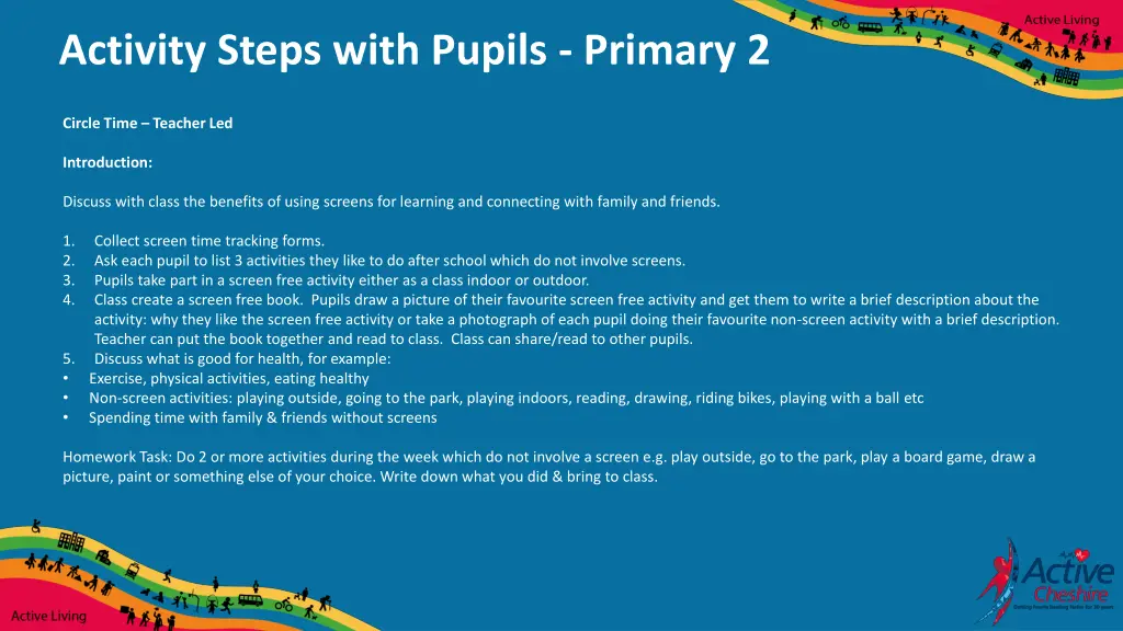 activity steps with pupils primary 2