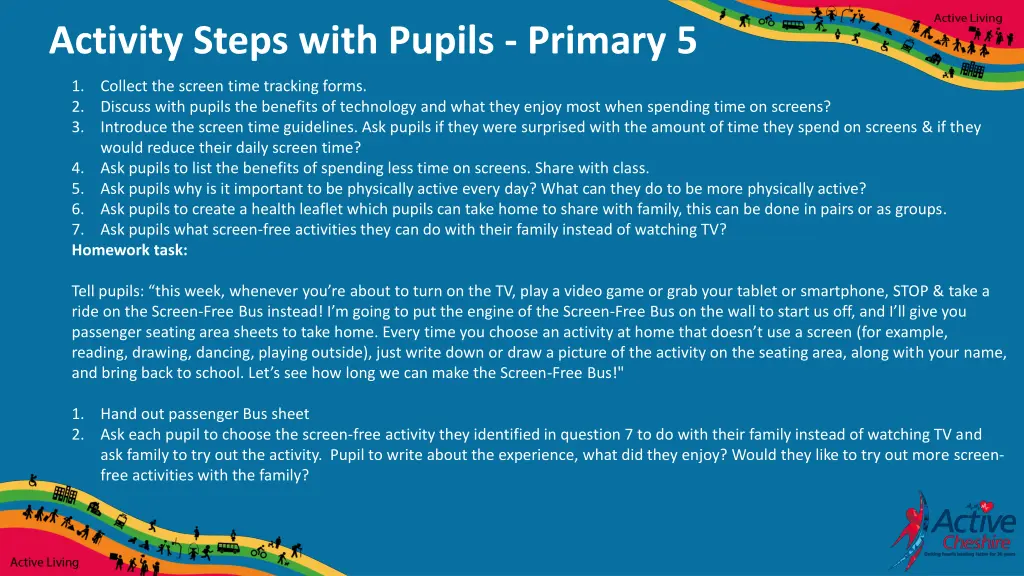 activity steps with pupils primary 5