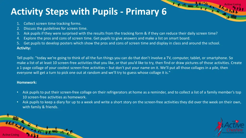 activity steps with pupils primary 6