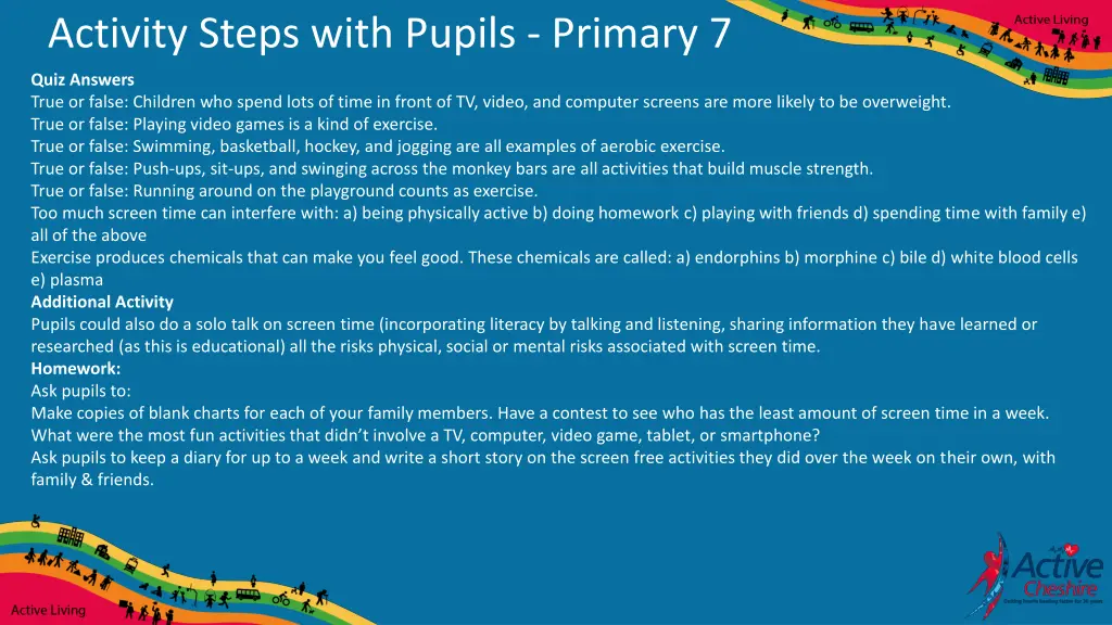 activity steps with pupils primary 7 2