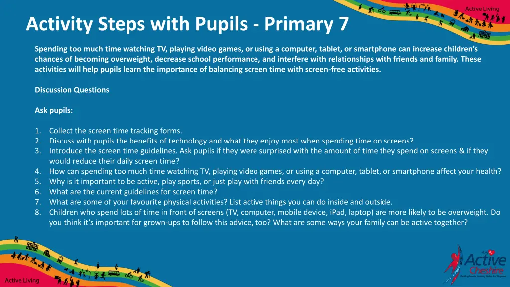 activity steps with pupils primary 7