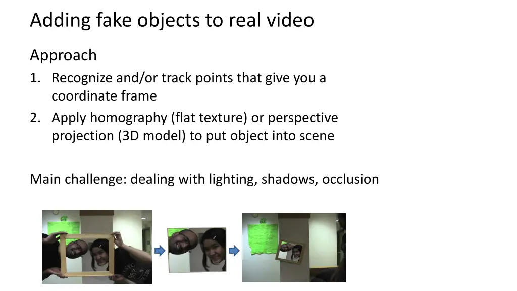 adding fake objects to real video