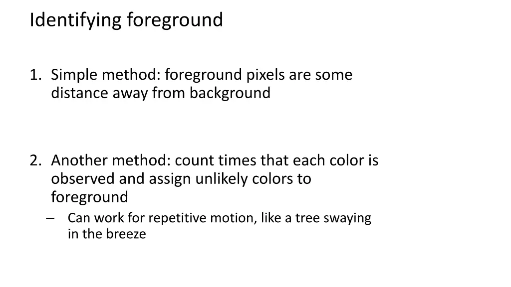 identifying foreground