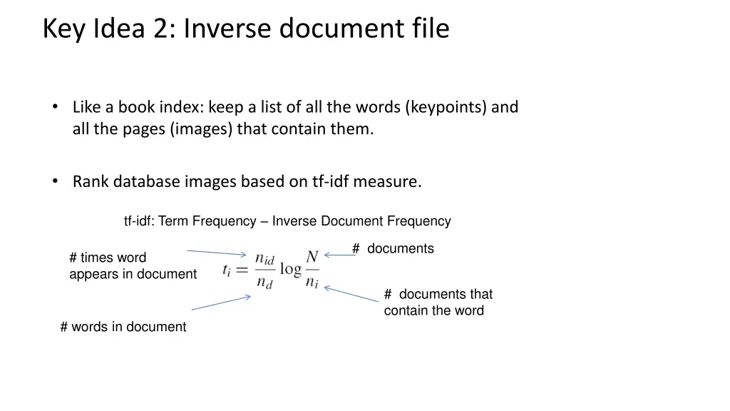 key idea 2 inverse document file
