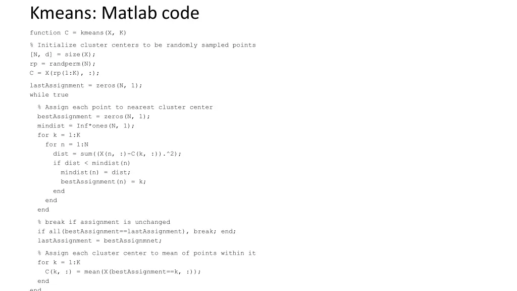 kmeans matlab code