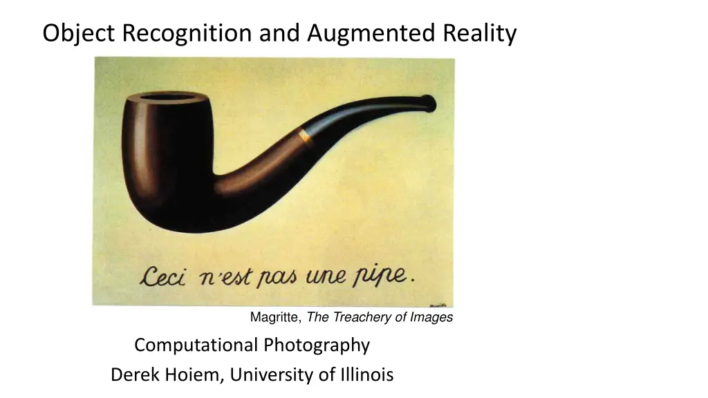 object recognition and augmented reality