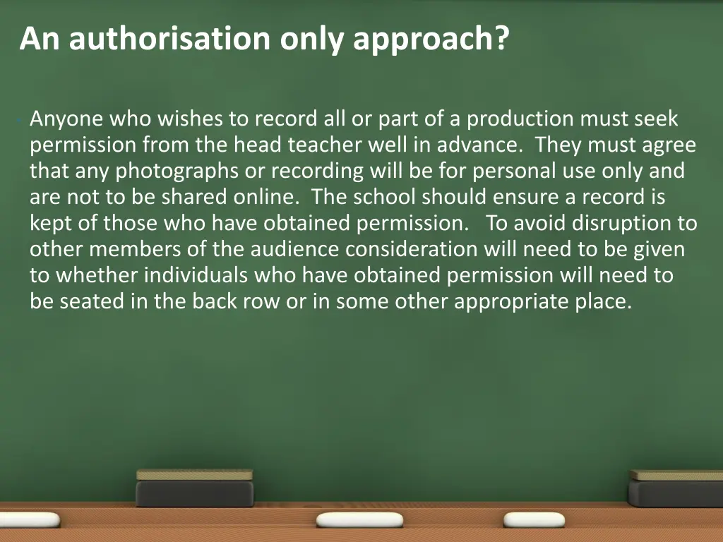 an authorisation only approach