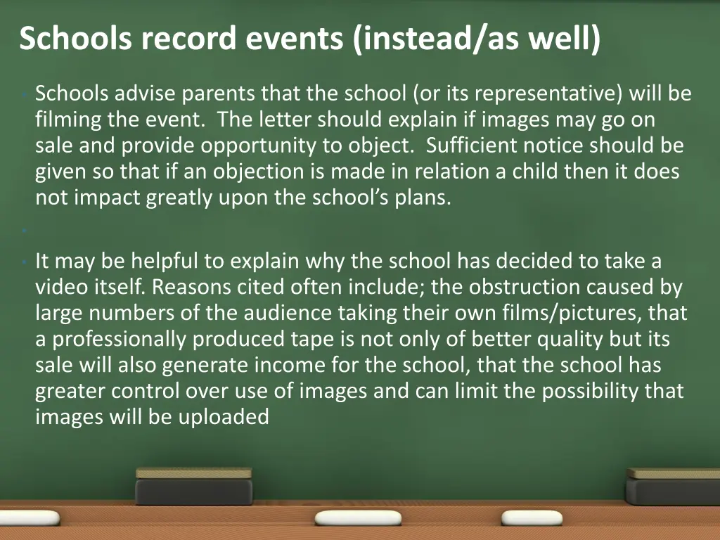 schools record events instead as well