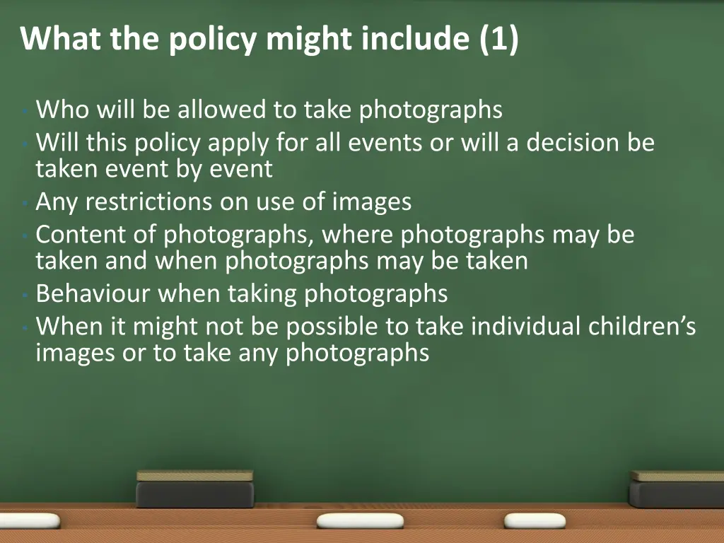 what the policy might include 1