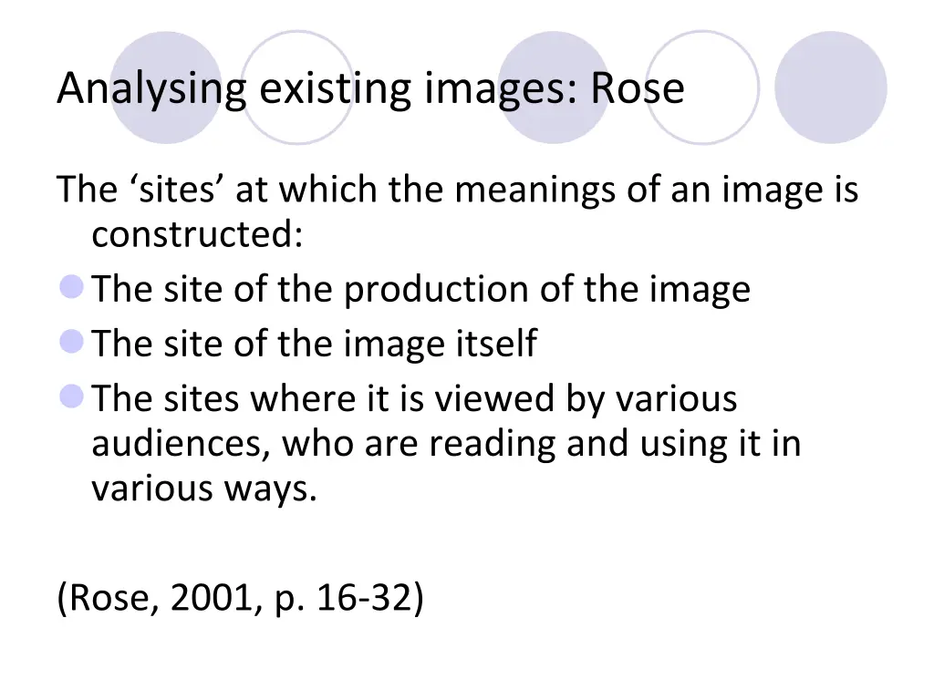 analysing existing images rose