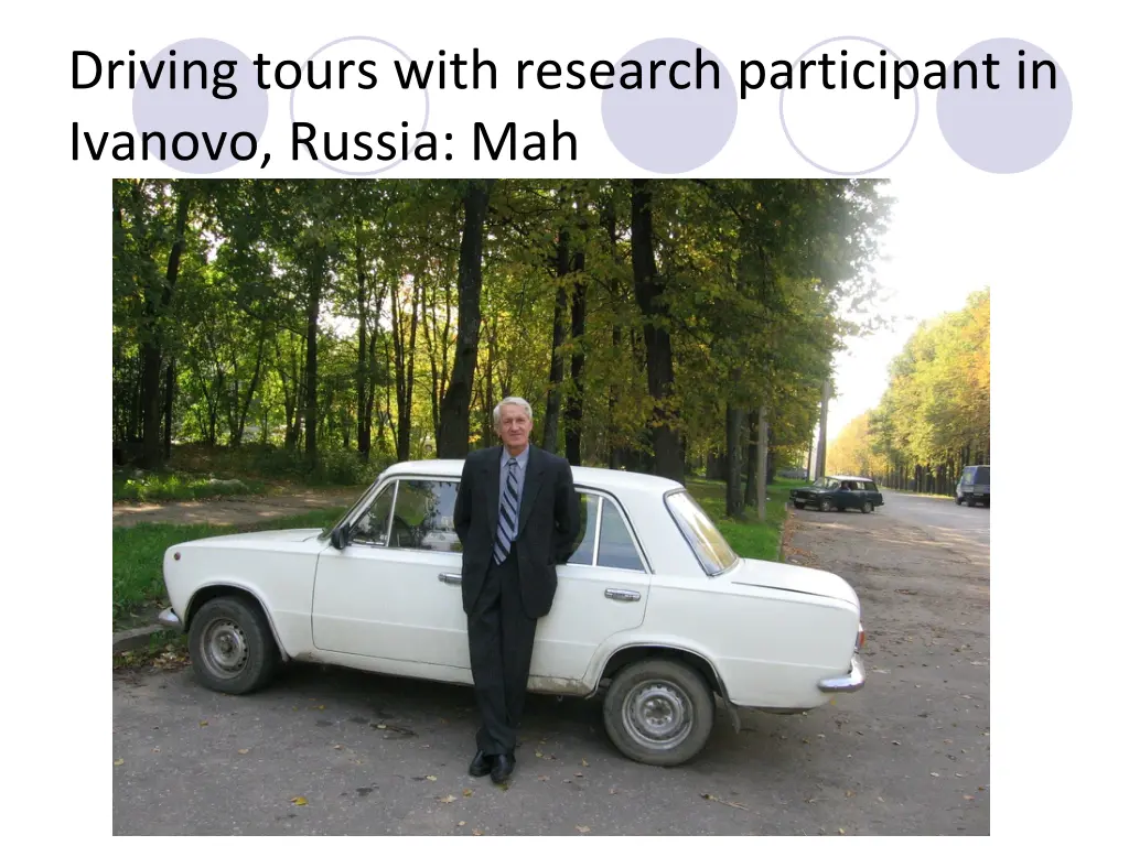 driving tours with research participant