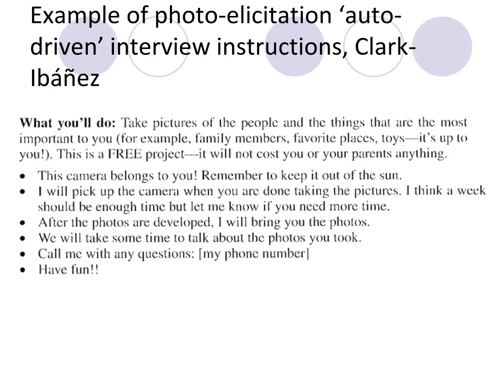 example of photo elicitation auto driven