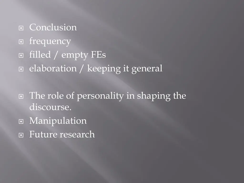 conclusion frequency filled empty fes elaboration