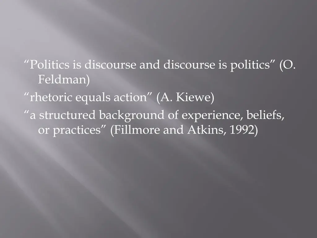 politics is discourse and discourse is politics