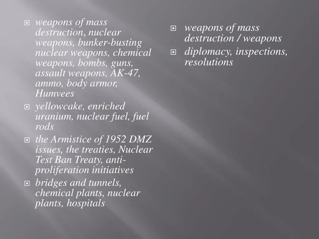 weapons of mass destruction nuclear weapons