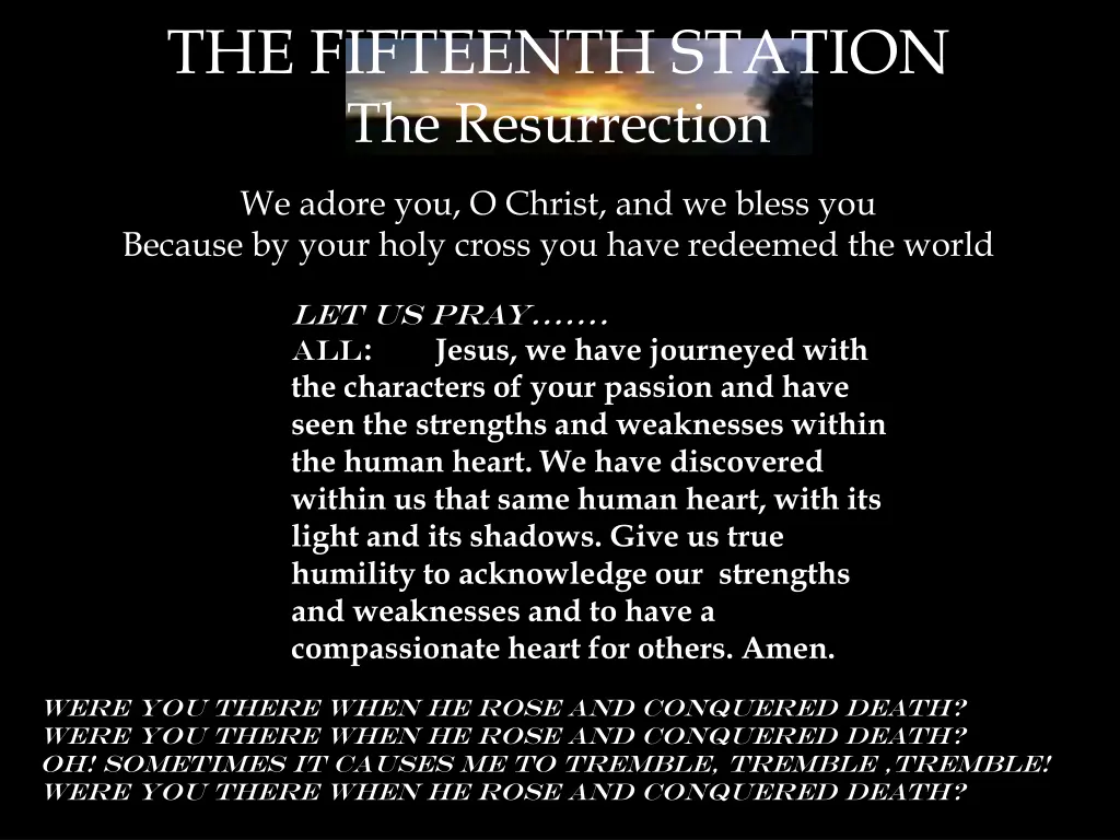 the fifteenth station the resurrection
