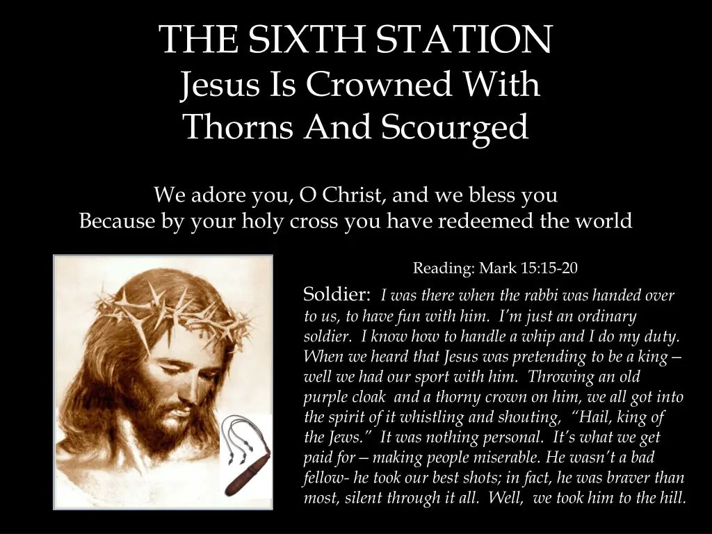 the sixth station jesus is crowned with thorns