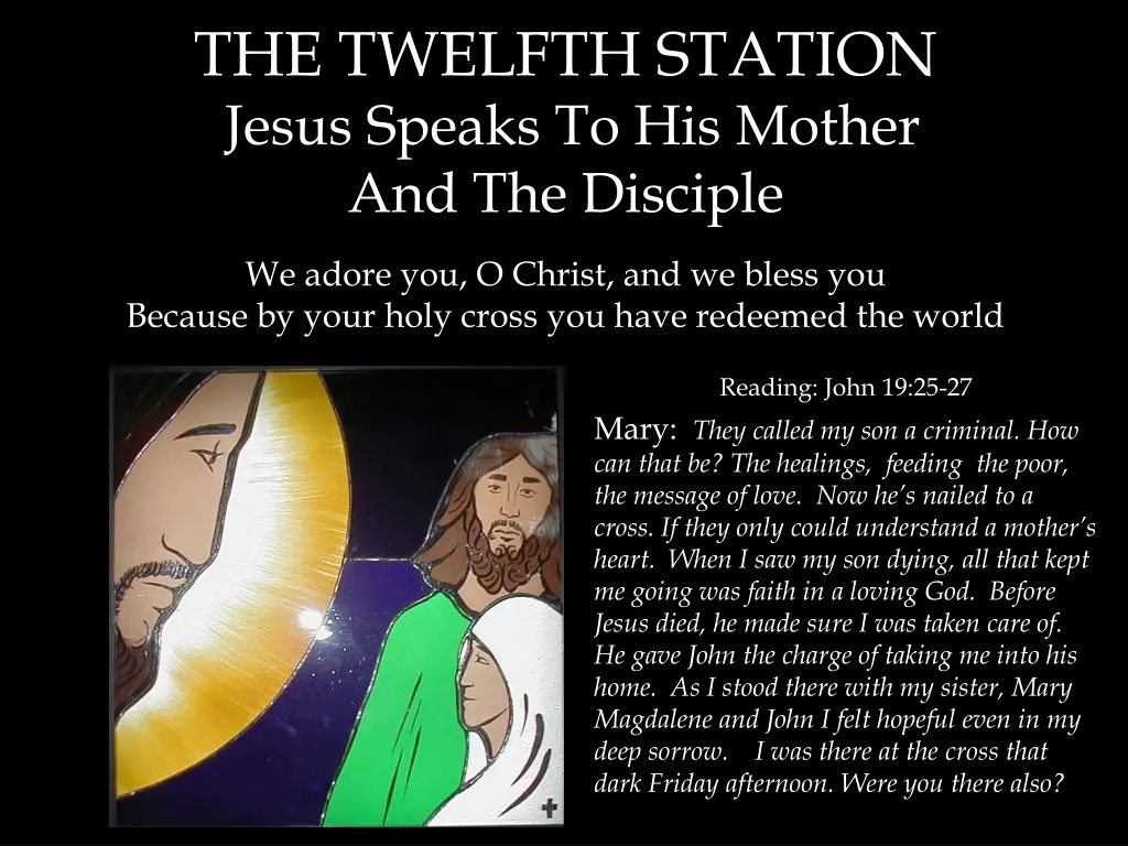 the twelfth station jesus speaks to his mother