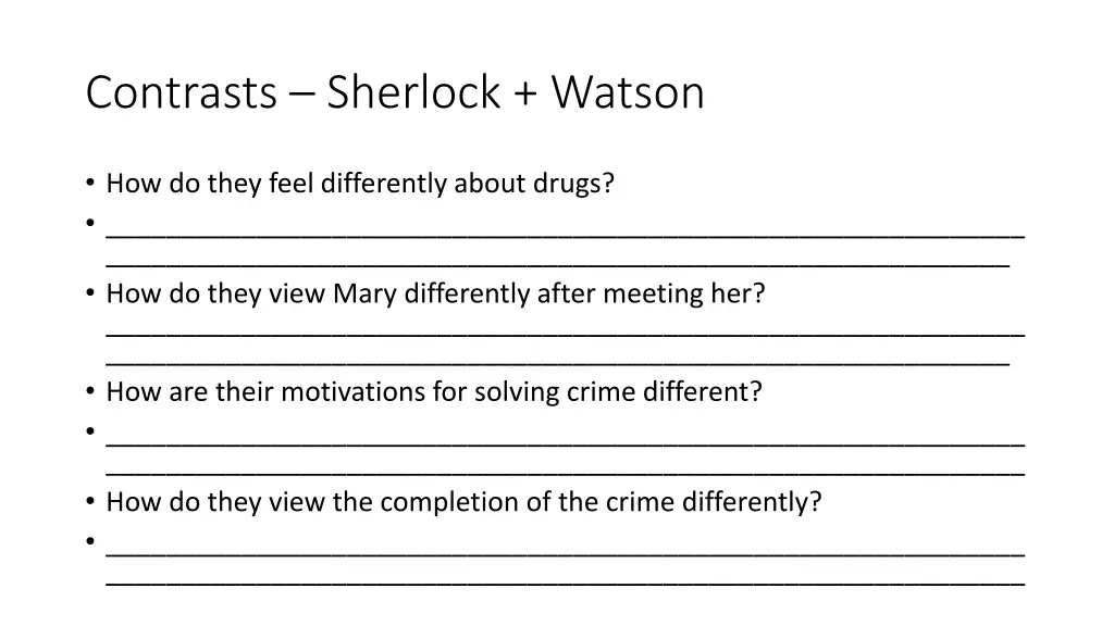 contrasts sherlock watson