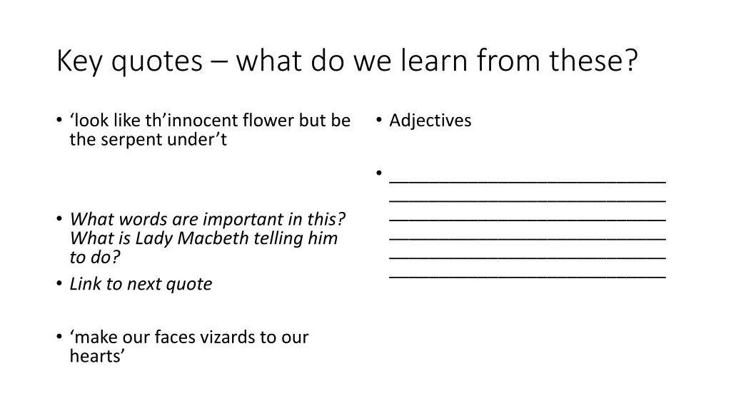 key quotes what do we learn from these 2