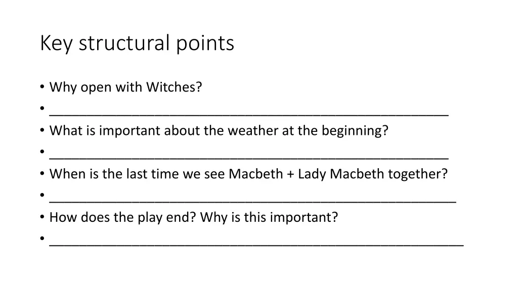 key structural points