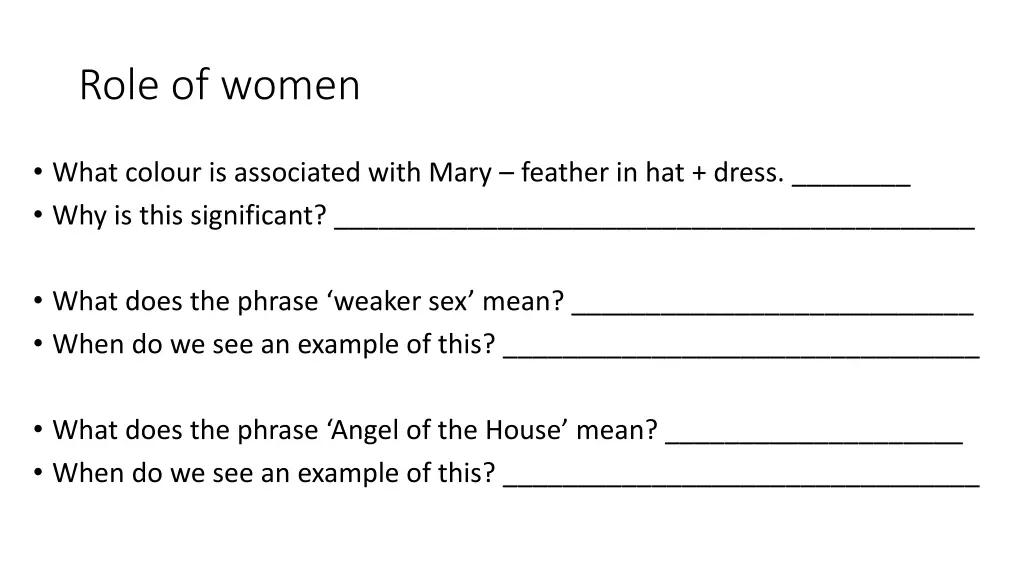 role of women