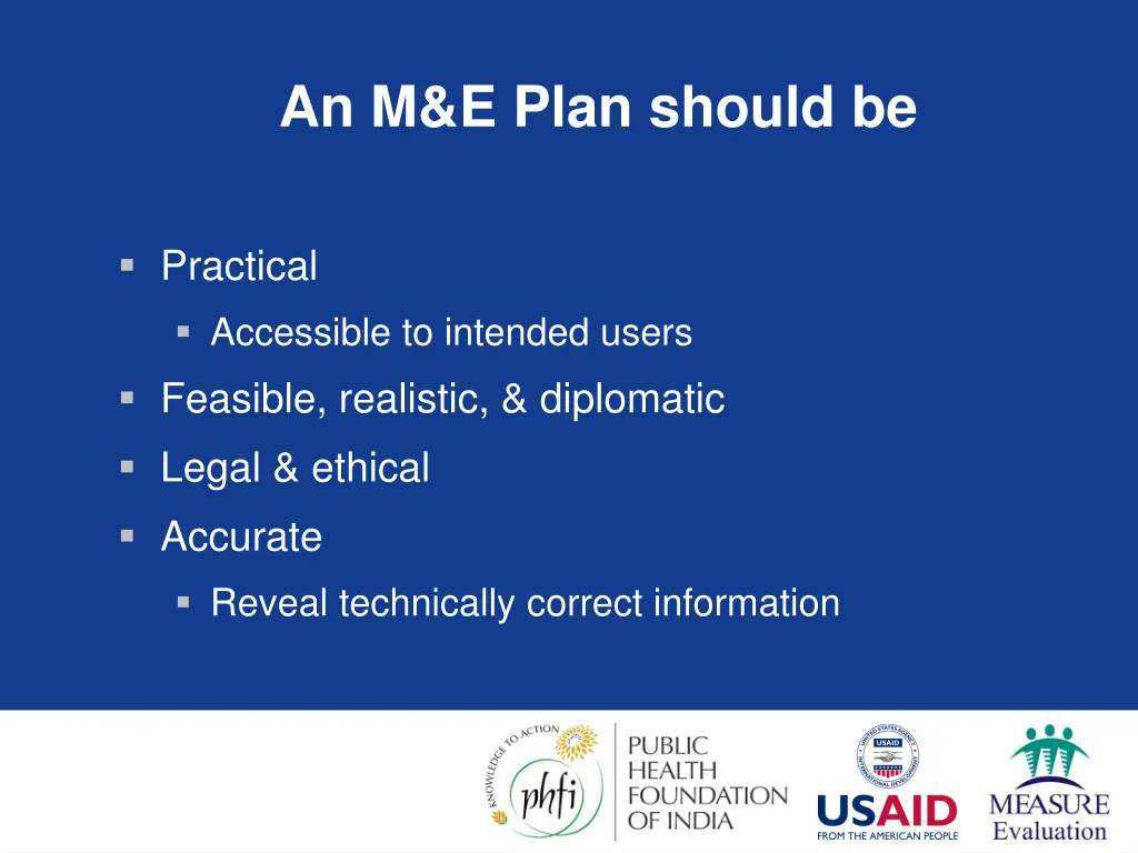an m e plan should be