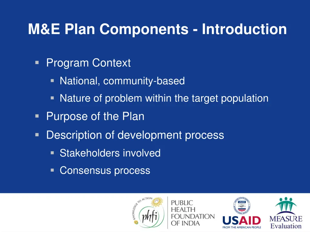 m e plan components introduction