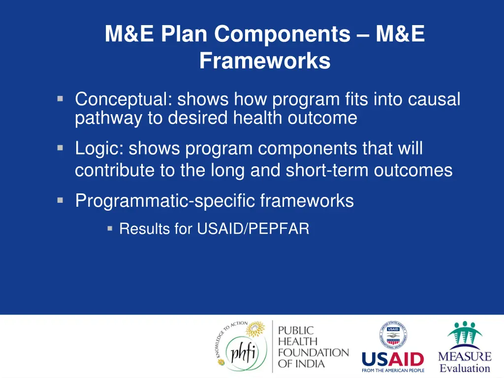 m e plan components m e frameworks