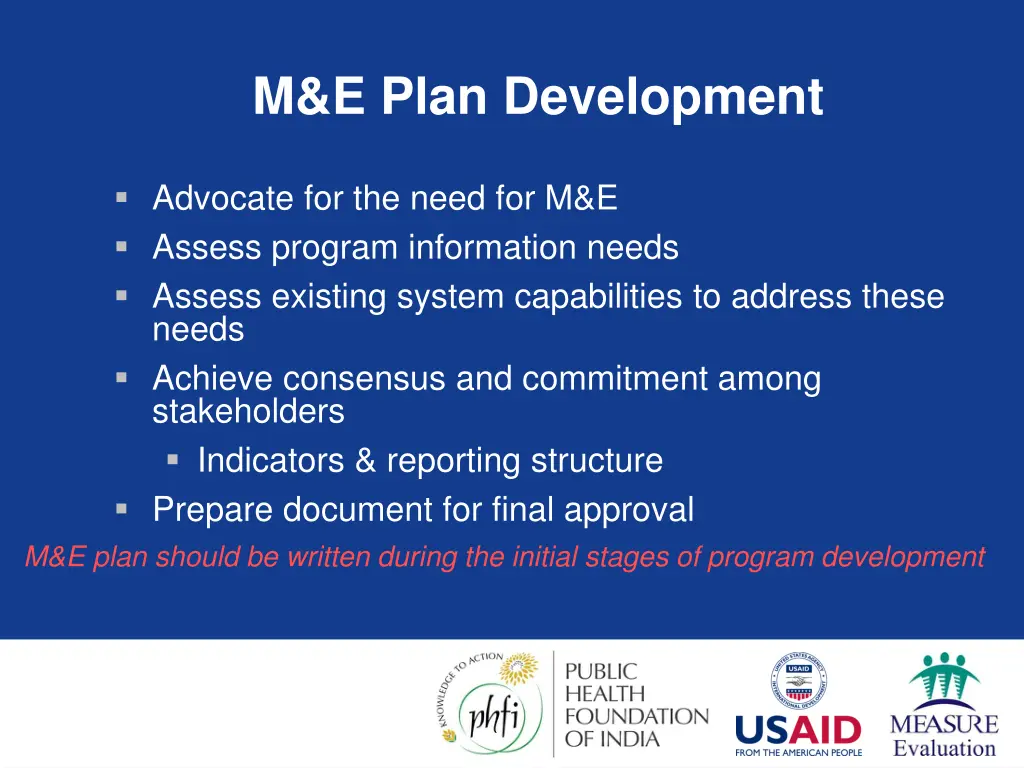 m e plan development