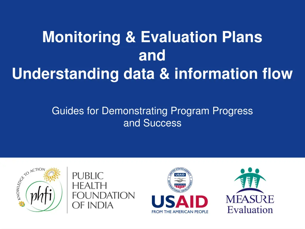 monitoring evaluation plans and understanding