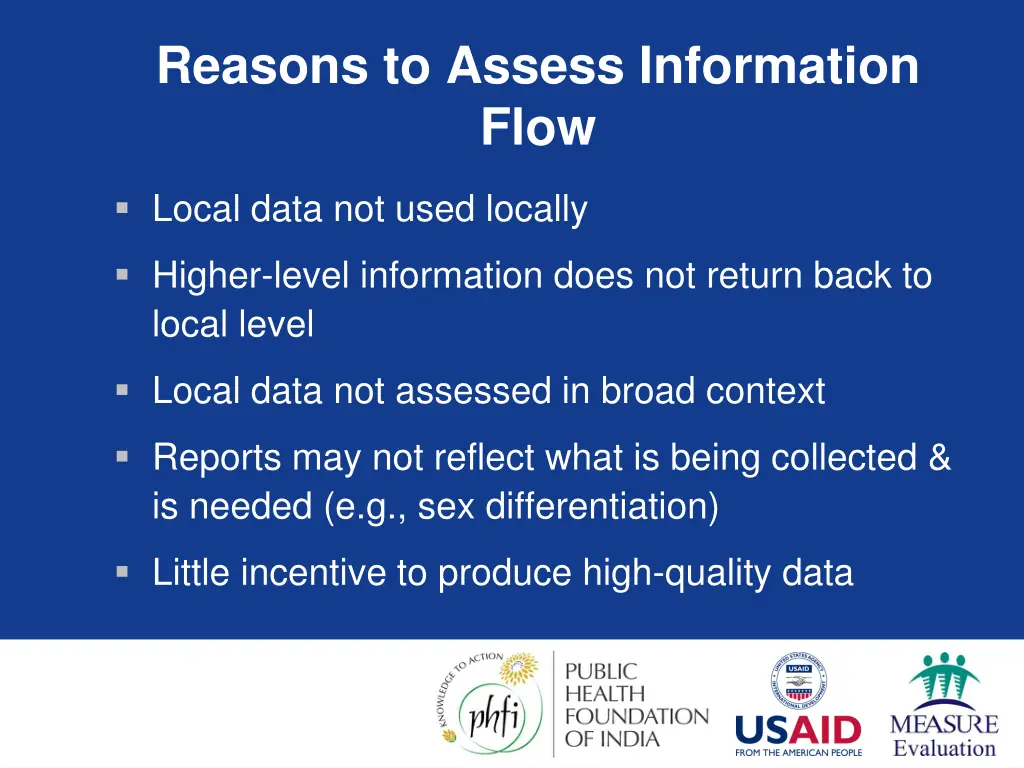 reasons to assess information flow